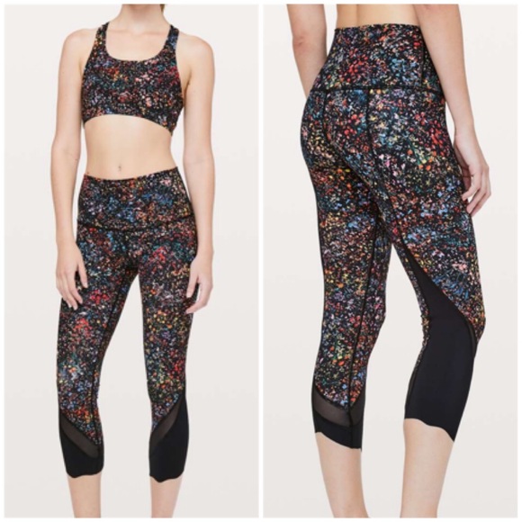 lululemon athletica Pants - Lululemon SE Wunder Under Crop ll Scallop Mesh